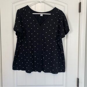 Old Navy Women’s Black & White Polkadot Top Size XL